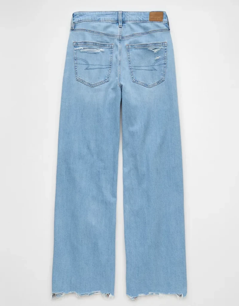 Jean ample à jambe large taille très haute déchiré et extensible Dreamy Drape AE