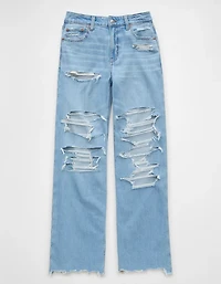 Jean ample à jambe large taille très haute déchiré et extensible Dreamy Drape AE