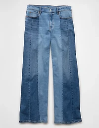 AE Stretch Patchwork Low-Rise Ultra Wide-Leg Jean