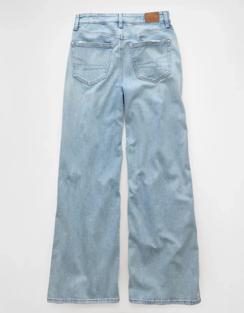 AE Dreamy Drapey Stretch Ripped Super High-Waisted Baggy Wide-Leg Jean