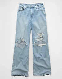 AE Dreamy Drapey Stretch Ripped Super High-Waisted Baggy Wide-Leg Jean