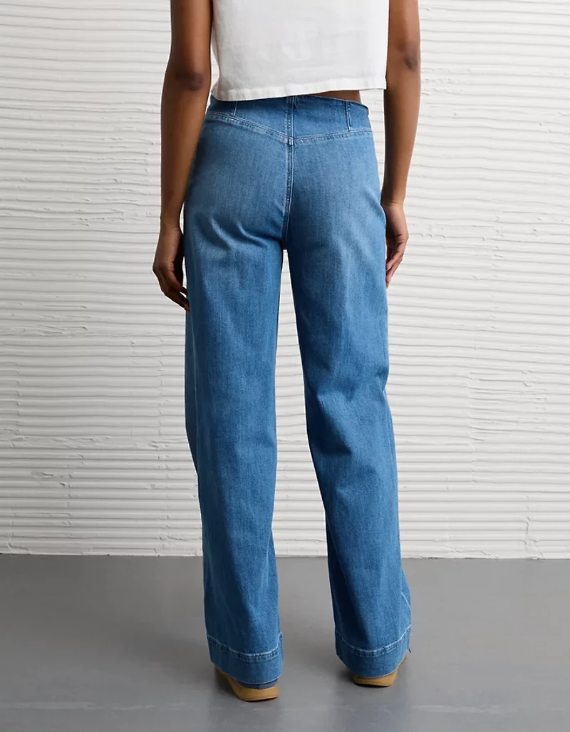 AE Dreamy Drapey Stretch Super High-Waisted Baggy Wide-Leg Jean