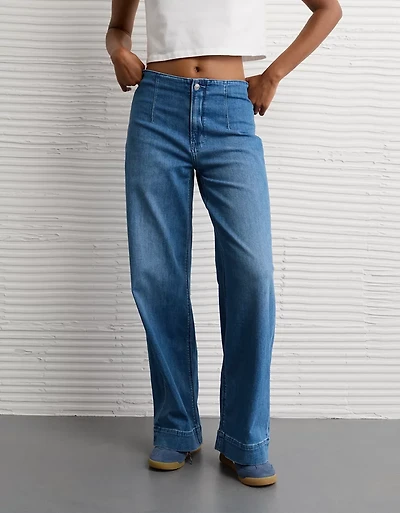 AE Dreamy Drapey Stretch Super High-Waisted Baggy Wide-Leg Jean