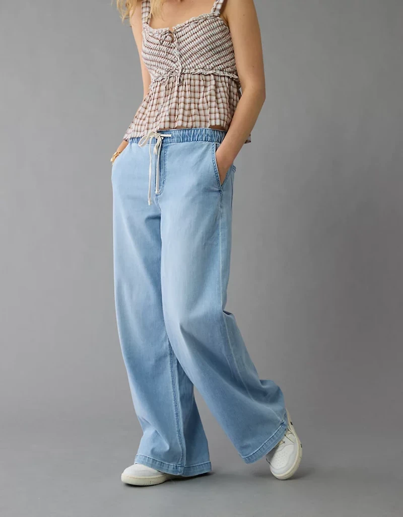 AE Stretch Low-Rise Ultra Wide-Leg Pull-On Jean