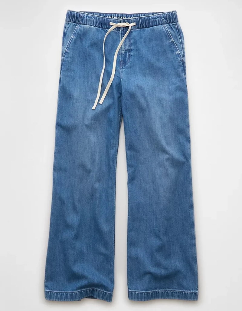 AE Stretch Low-Rise Ultra Wide-Leg Pull-On Jean