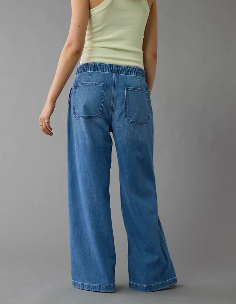 AE Stretch Low-Rise Ultra Wide-Leg Pull-On Jean
