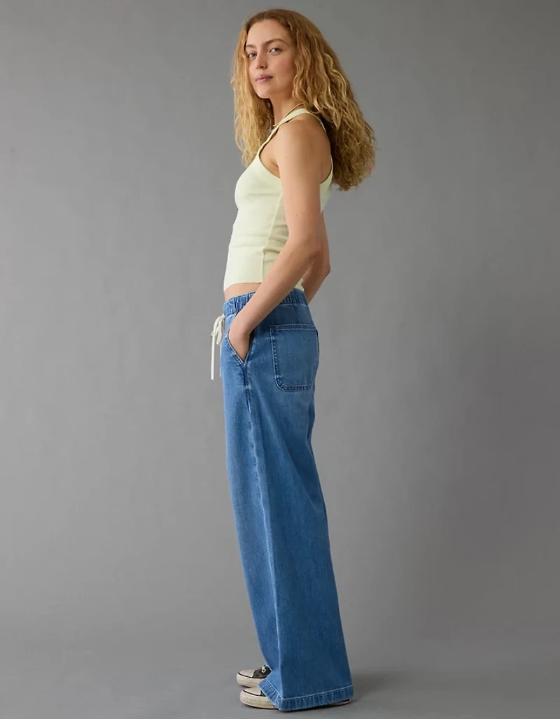 AE Stretch Low-Rise Ultra Wide-Leg Pull-On Jean