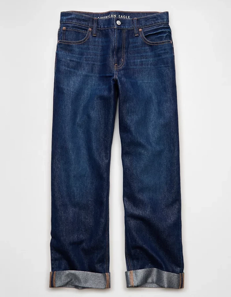 AE Shimmer Low-Rise Cuffed Ex-Boyfriend Jean