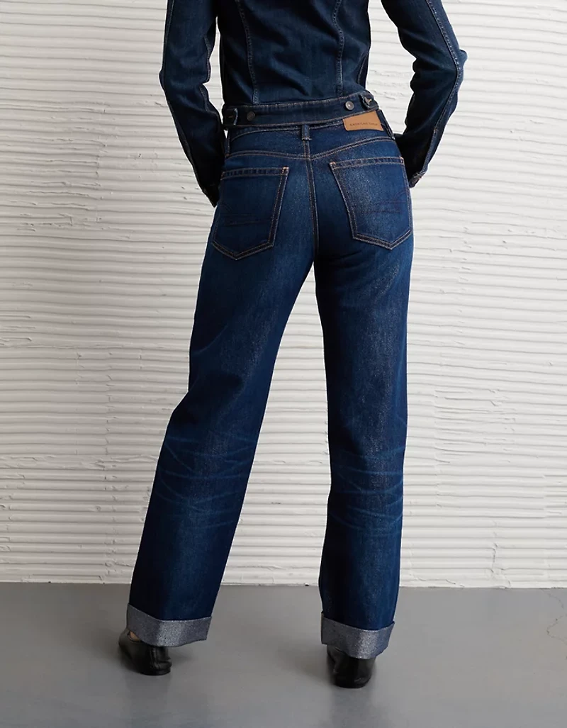 AE Shimmer Low-Rise Cuffed Ex-Boyfriend Jean