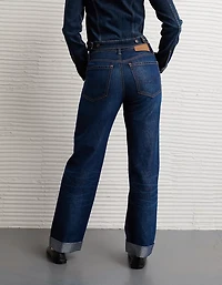 AE Shimmer Low-Rise Cuffed Ex-Boyfriend Jean