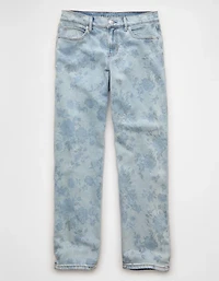 AE Floral Print Stretch Low-Rise Baggy Straight Jean