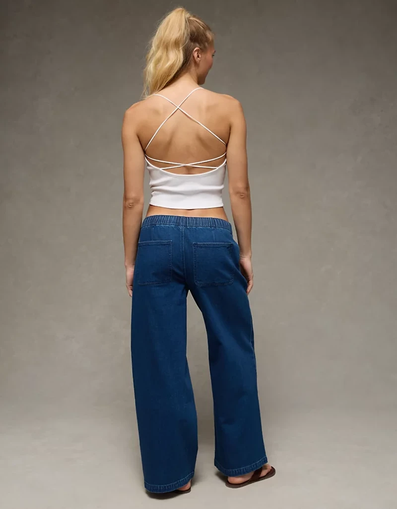 AE Dreamy Drape Strigid Low-Rise Baggy Ultra-Wide Leg Jean