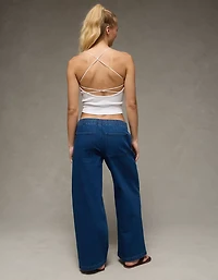 AE Dreamy Drape Strigid Low-Rise Baggy Ultra-Wide Leg Jean