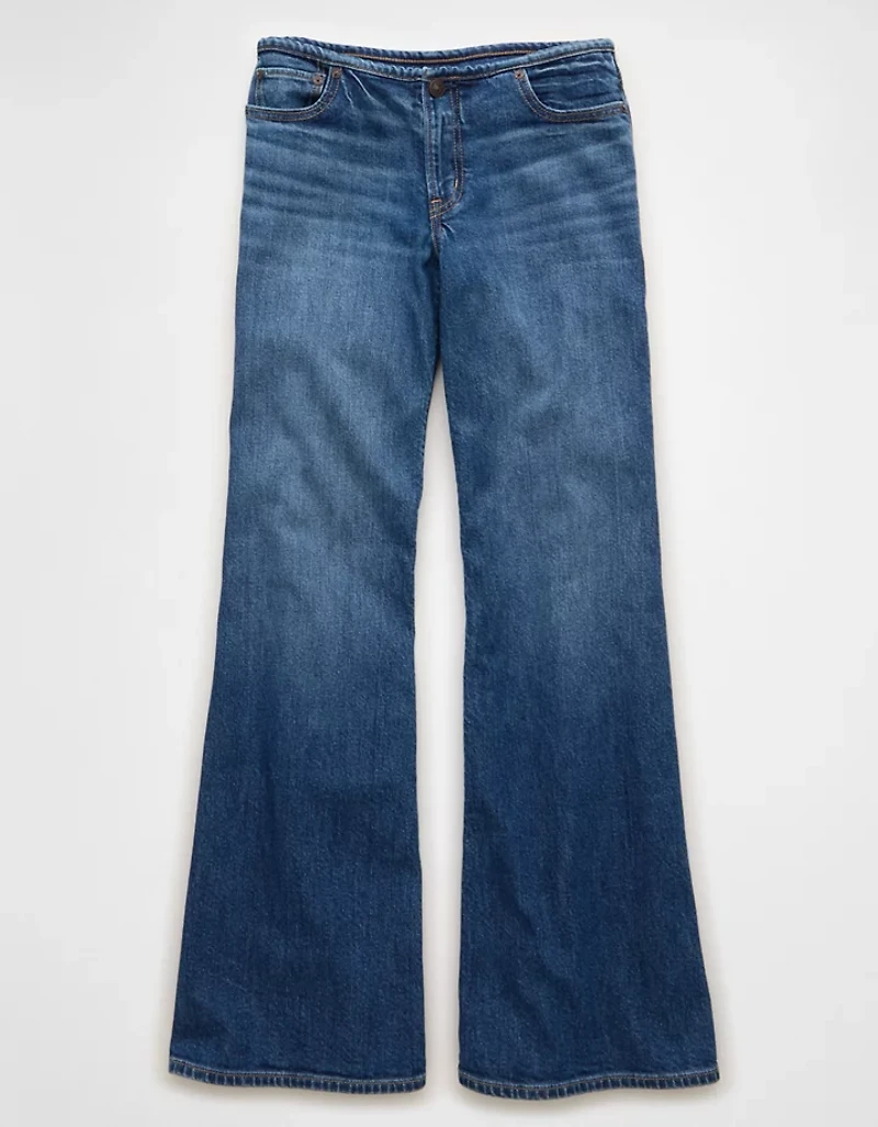 AE Dreamy Drape Stretch Super Low-Rise Baggy Flare Jean