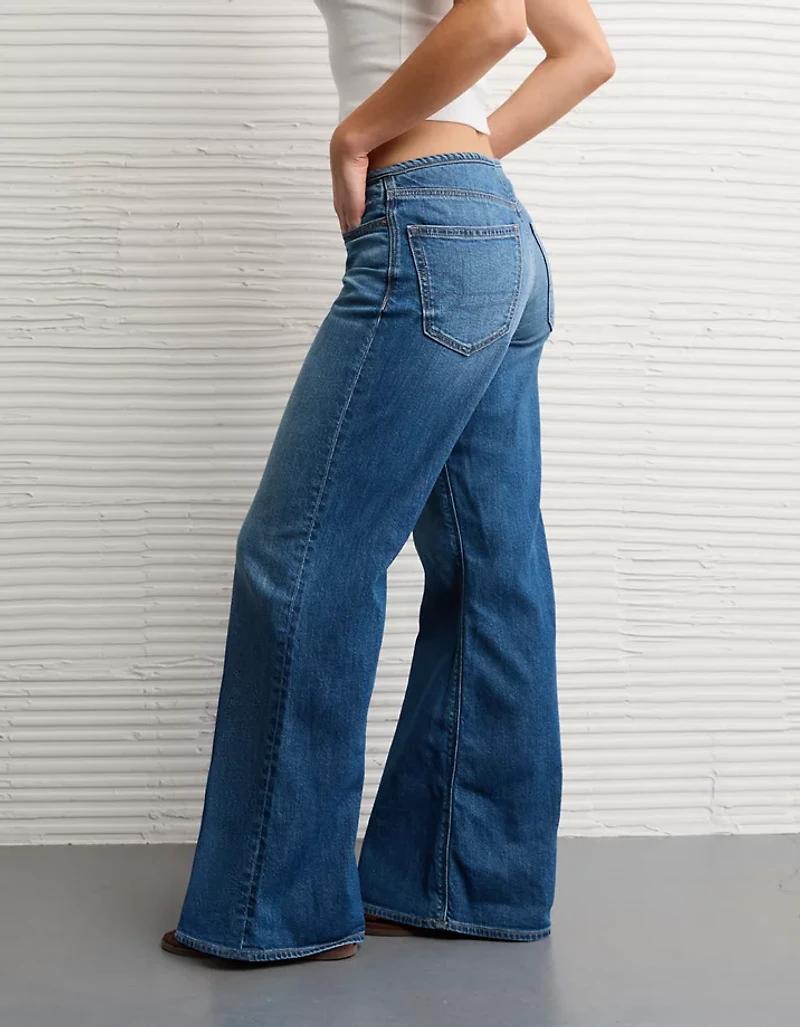 AE Dreamy Drape Stretch Super Low-Rise Baggy Flare Jean