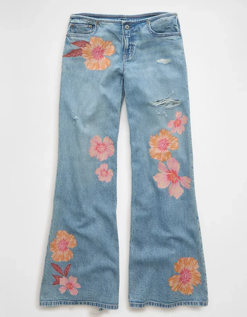 AE Dreamy Drape Stretch Super Low-Rise Baggy Flare Jean