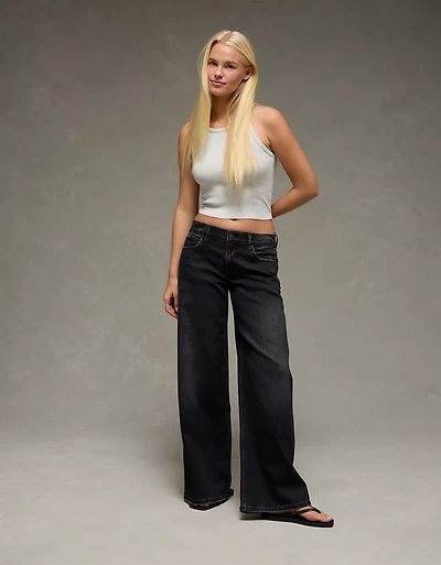 AE Dreamy Drape Stretch Low-Rise Baggy Ultra-Wide Leg Jean