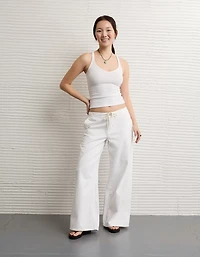 Jean à jambe ultra large taille basse Drapé de rêve AE