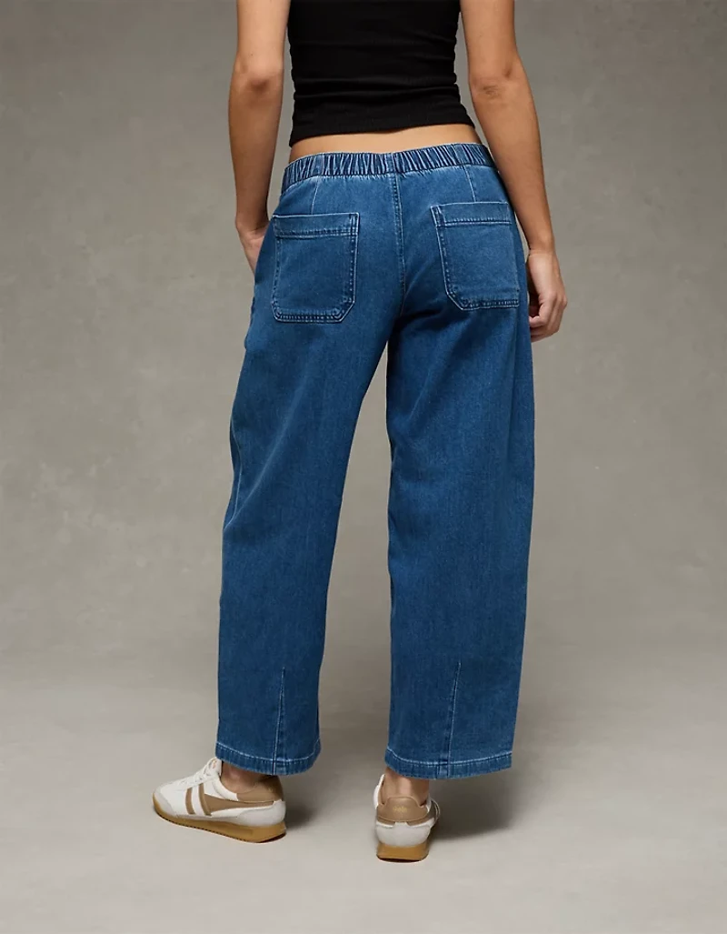 AE Dreamy Drape Stretch Low-Rise Pull-On Baggy Jean