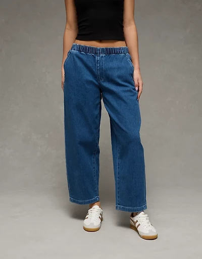 AE Dreamy Drape Stretch Low-Rise Pull-On Baggy Jean