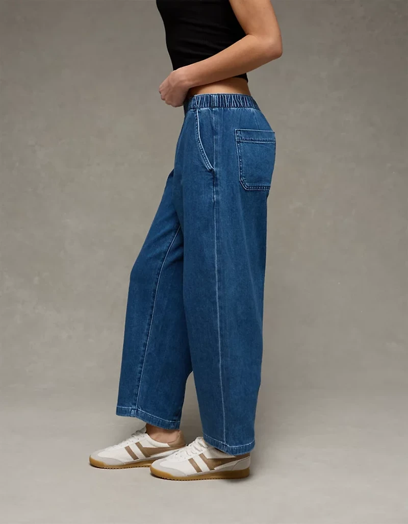 AE Dreamy Drape Stretch Low-Rise Pull-On Baggy Jean