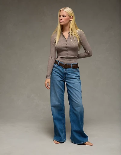 AE Dreamy Drape Super High-Waisted Baggy Wide-Leg Jean