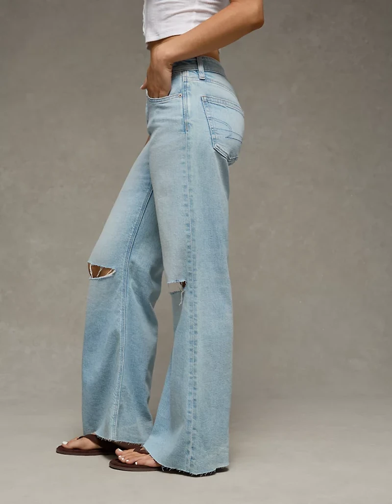 AE Dreamy Drape Stretch Super Low-Rise Baggy Flare Jean