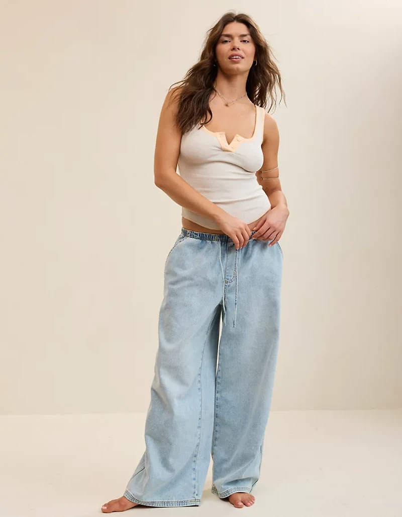 Aerie Ribbed Henley Tank Top