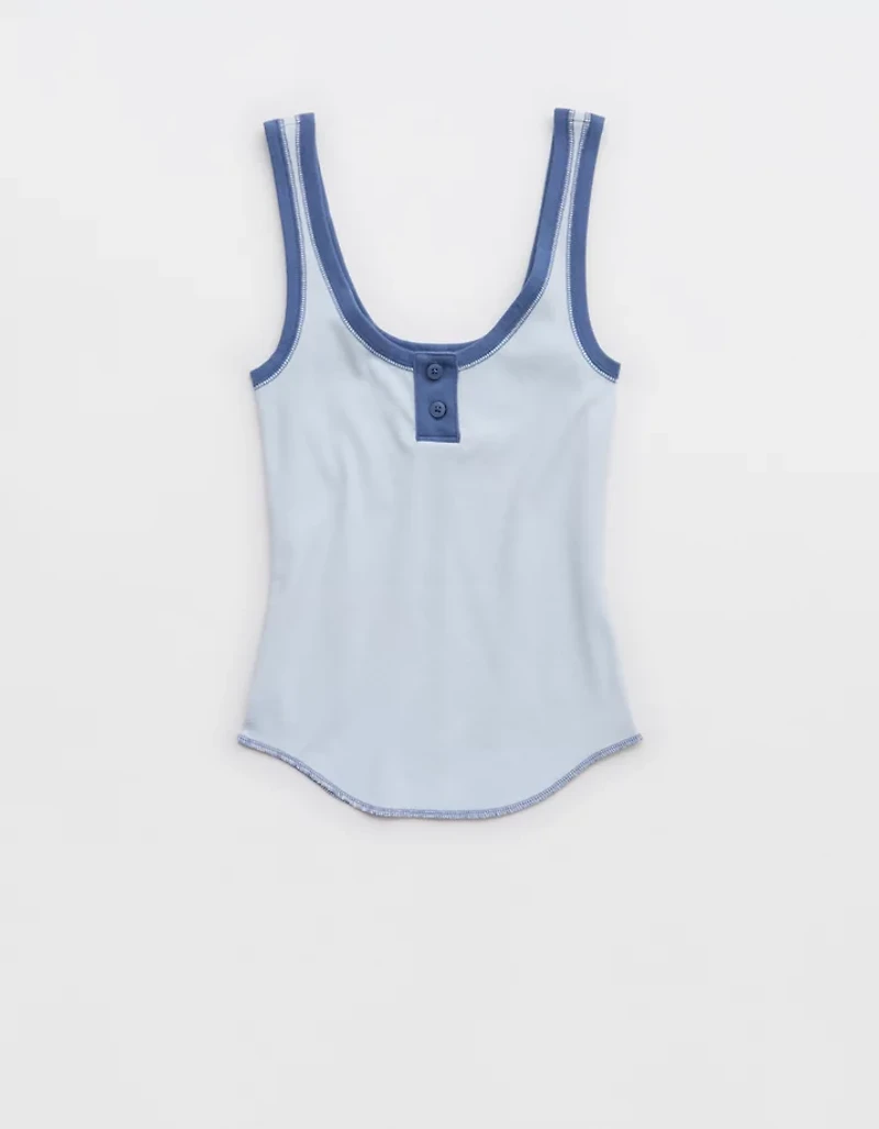 Aerie Ribbed Henley Tank Top
