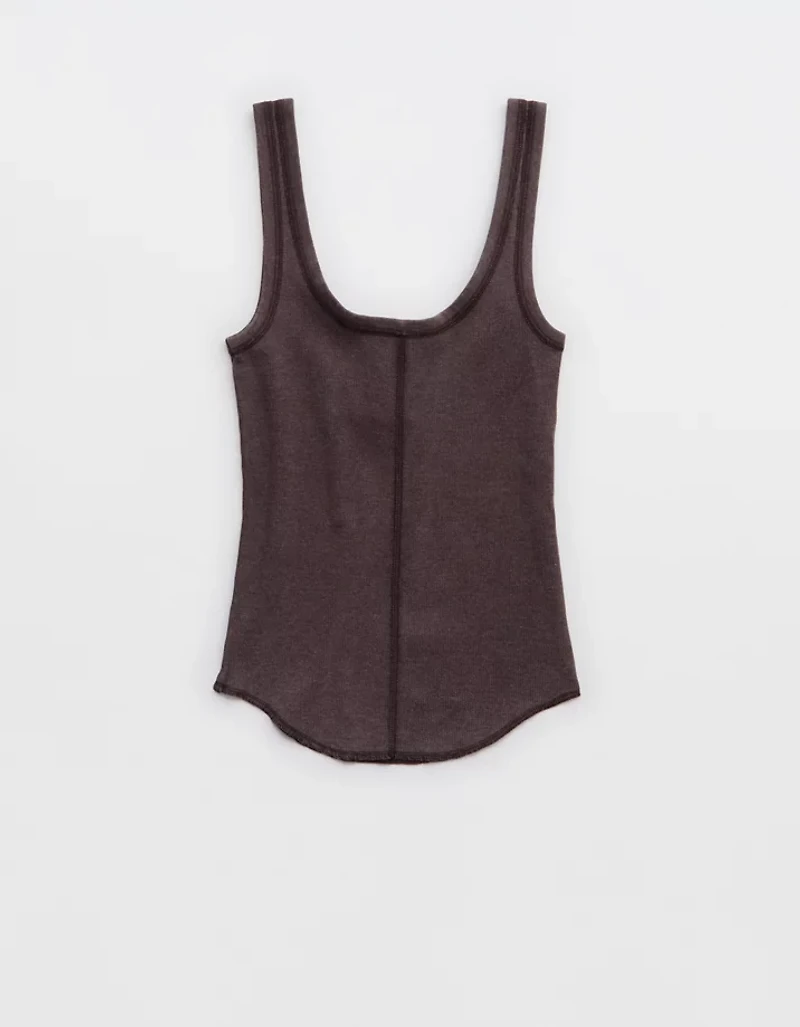 Aerie Ribbed Henley Tank Top