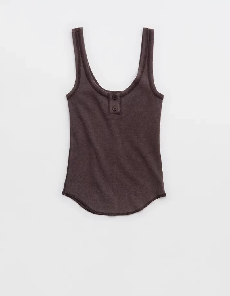 Aerie Ribbed Henley Tank Top
