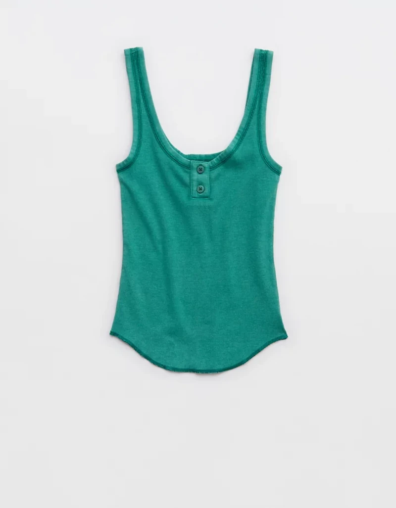Aerie Ribbed Henley Tank Top