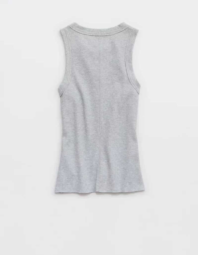 Aerie Unwind Waffle Henley Tank Top