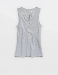 Aerie Unwind Waffle Henley Tank Top