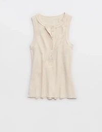 Aerie Unwind Waffle Henley Tank Top