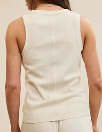 Aerie Unwind Waffle Henley Tank Top