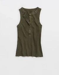 Aerie Unwind Waffle Henley Tank Top