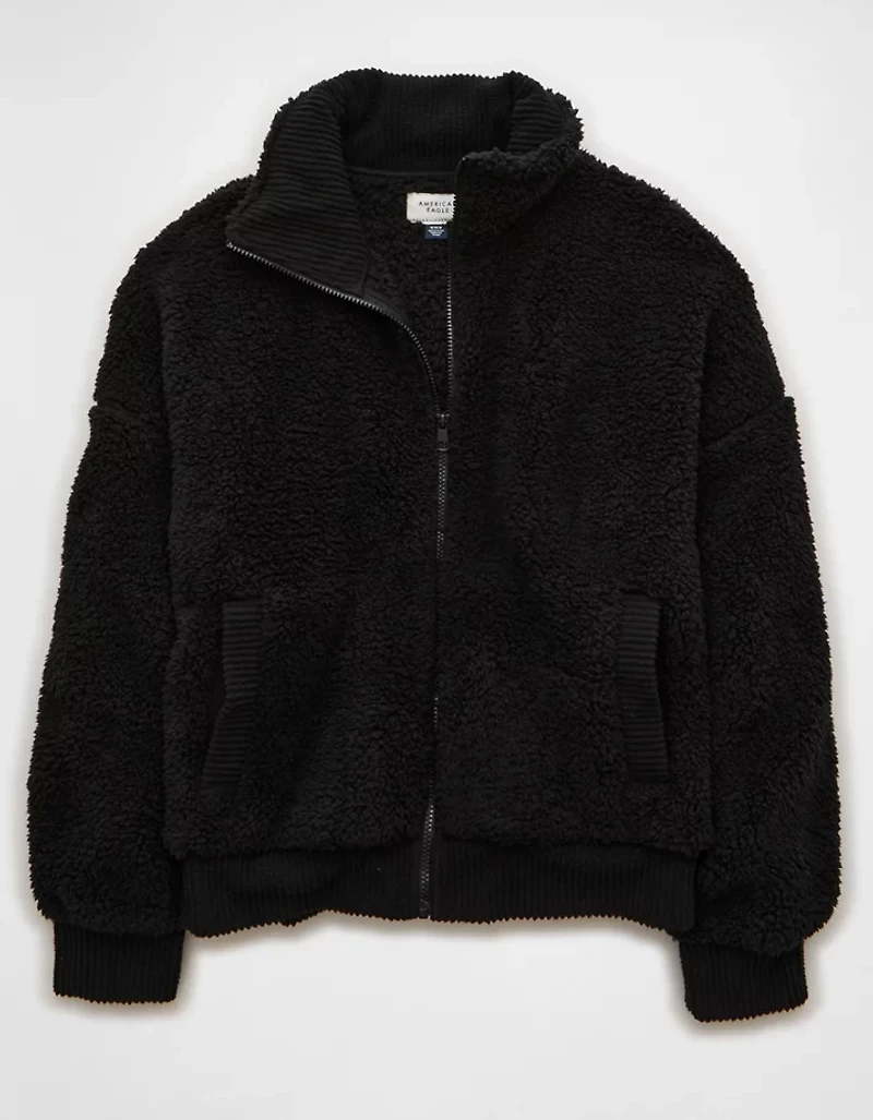 AE Full-Zip Sherpa Fleece Sweatshirt