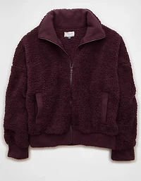 Chandail en sherpa avec glissière pleine longueur AE