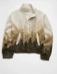 AE Sherpa Fleece Graphic Henley Sweatshirt