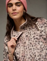 AE Sherpa Fleece Graphic Henley Sweatshirt