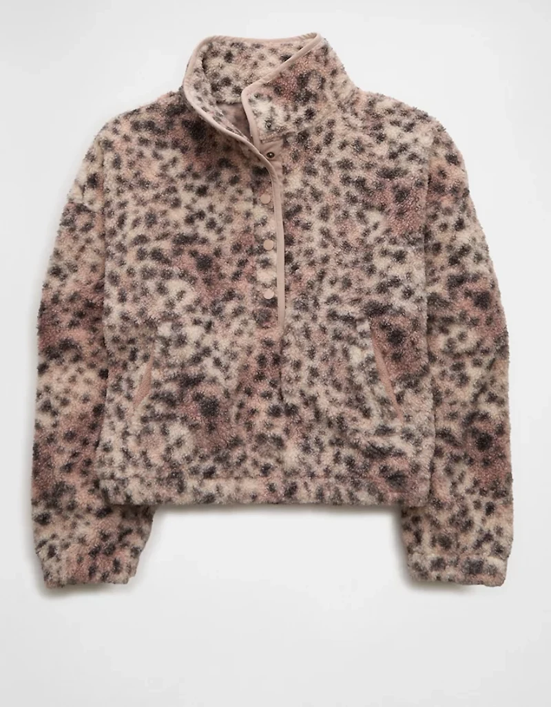 AE Sherpa Fleece Graphic Henley Sweatshirt