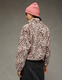 AE Sherpa Fleece Graphic Henley Sweatshirt