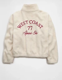 AE Sherpa Fleece Graphic Henley Sweatshirt