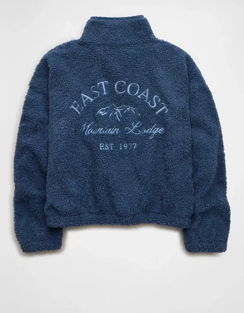 AE Sherpa Fleece Graphic Henley Sweatshirt