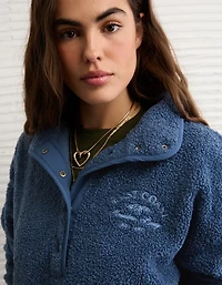 Chandail henley à image en molleton de tissu-laine AE