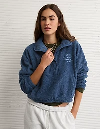 Chandail henley à image en molleton de tissu-laine AE