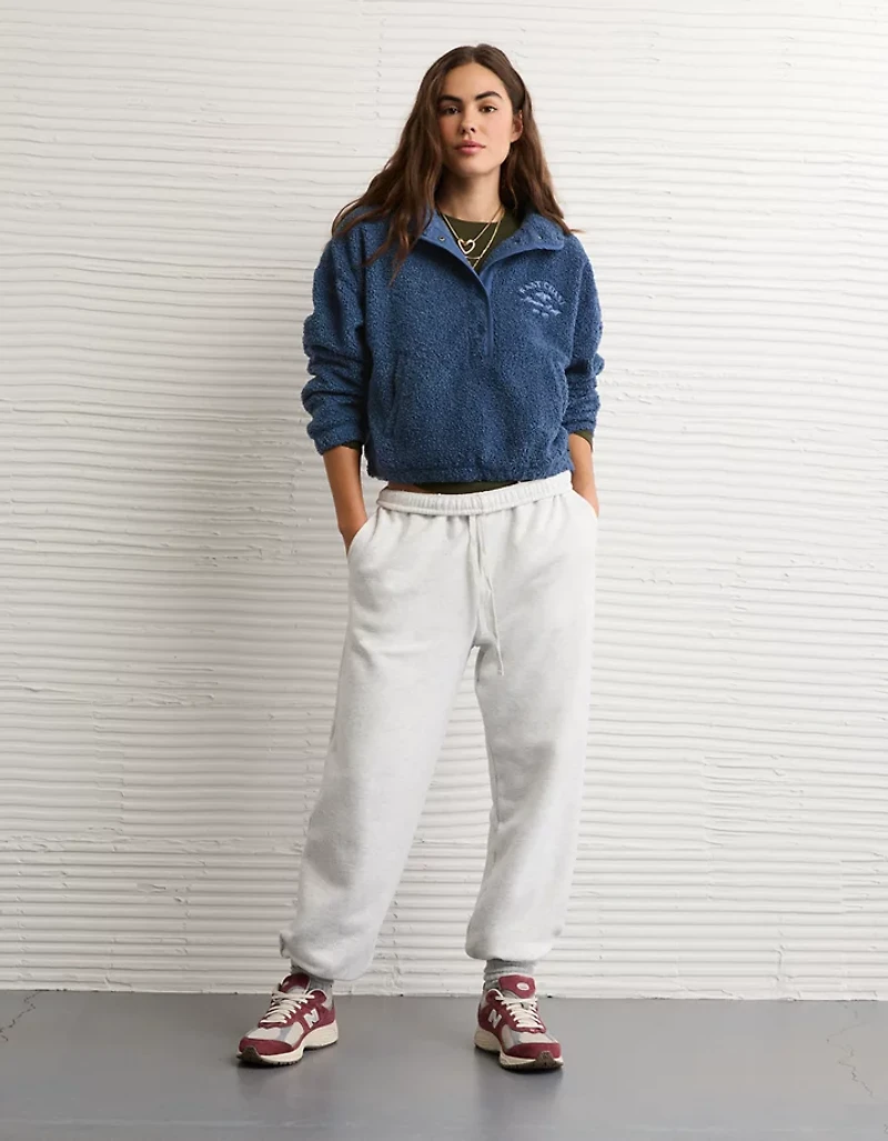 Chandail henley à image en molleton de tissu-laine AE