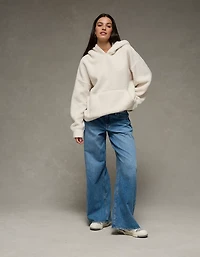 Chandail à capuchon en molleton de tissu-laine AE