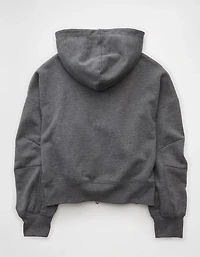 AE Everyday Luxe Barrel Sleeve Full Zip Hoodie